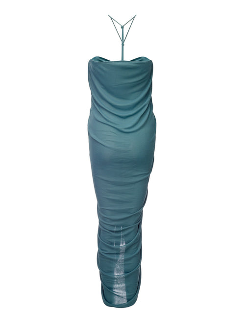 Bottega Veneta Elegant Asymmetric Green Viscose Women's Dress