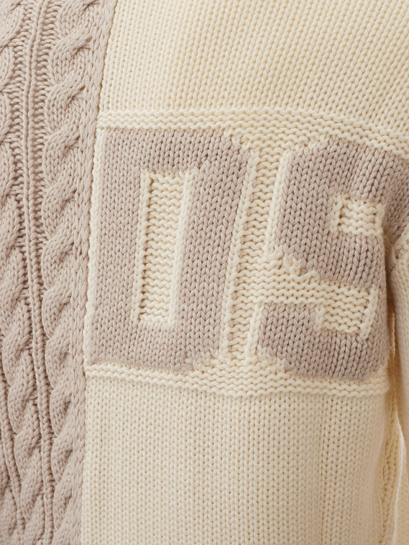 GCDS Wool Blend Hand Knitting Effect Jumper with Men's Logo
