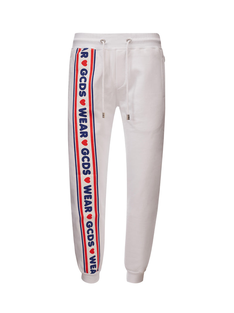 GCDS White Sweatpants with Men's Logo