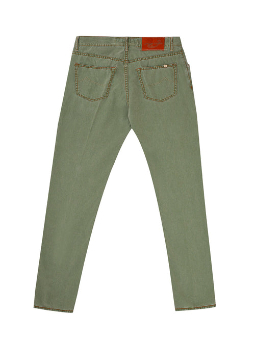 Jacob Cohen Elegant Washed Green Regular Fit Men's Jeans
