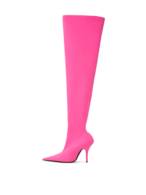 Balenciaga Neon Pink Over-the-Knee Statement Women's Boot