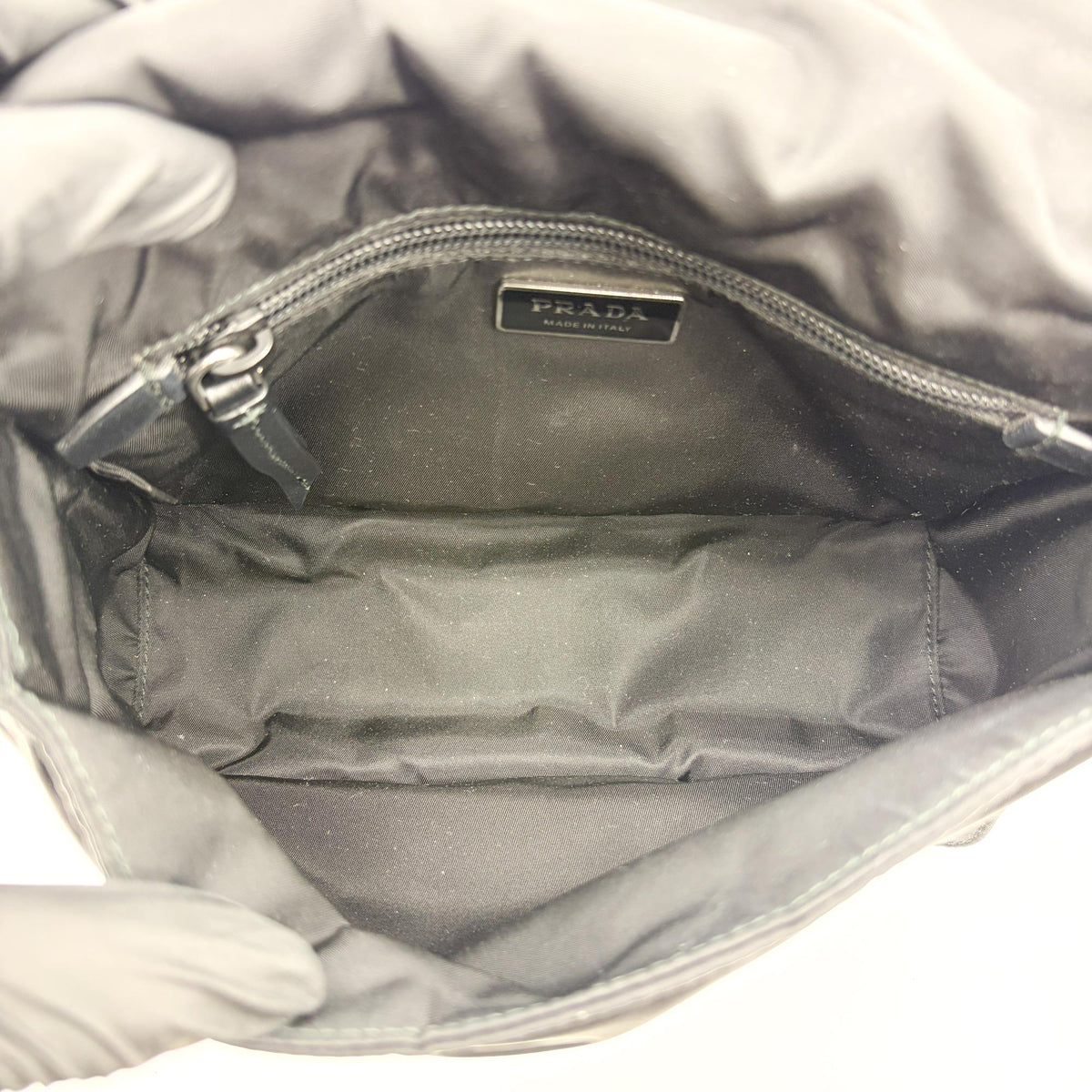 Prada Padded Flap Re-Nylon Black Nylon Shoulder Bag Bag (Pre-Owned)