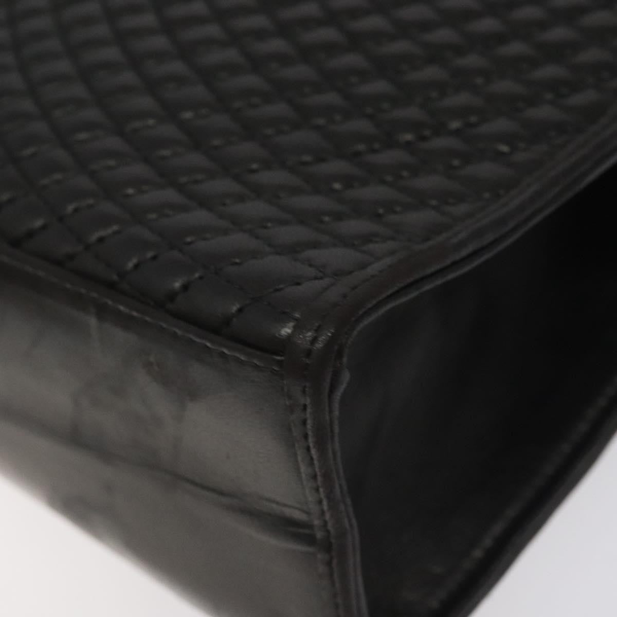Bally Vintage Quilted Leather Black Leather Handbag (Pre-Owned)