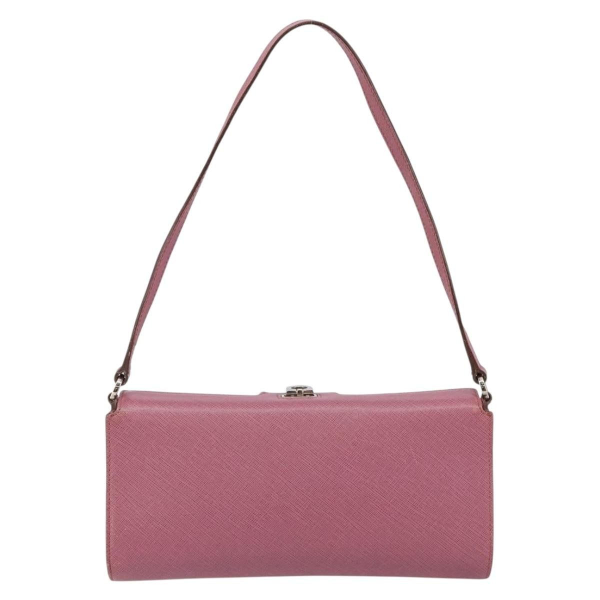 Salvatore Ferragamo Gancini Leather Pink Leather Clutche & Pouche Bag (Pre-Owned)