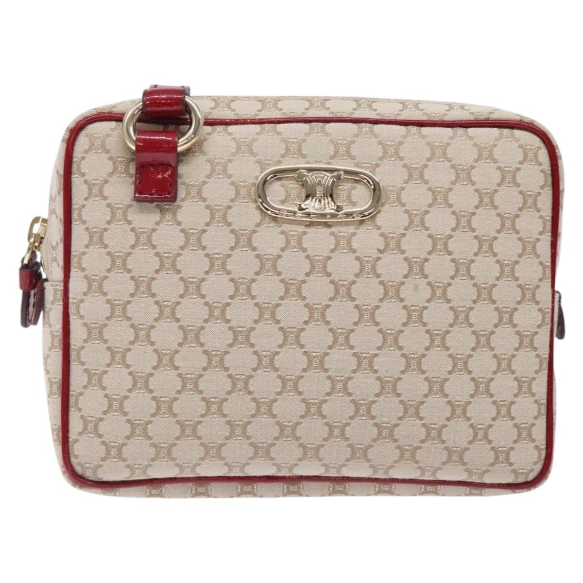 Celine Vintage Macadam Canvas Beige Canvas Shoulder Bag Bag (Pre-Owned)