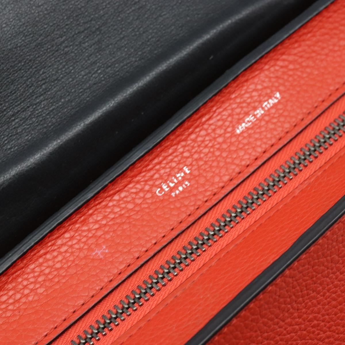 Celine Trapeze Leather With Suede Orange Leather Handbag (Pre-Owned)