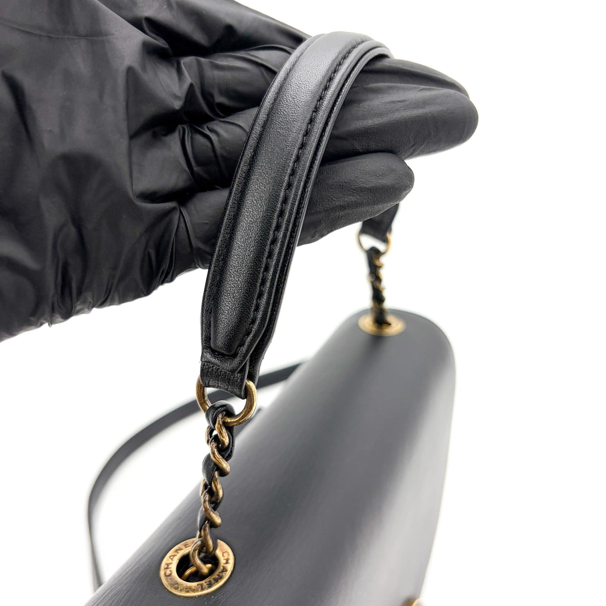 Chanel Coco Curve Flap Messenger Calfskin And Quilted Goatskin Black Leather Shoulder Bag Bag (Pre-Owned)