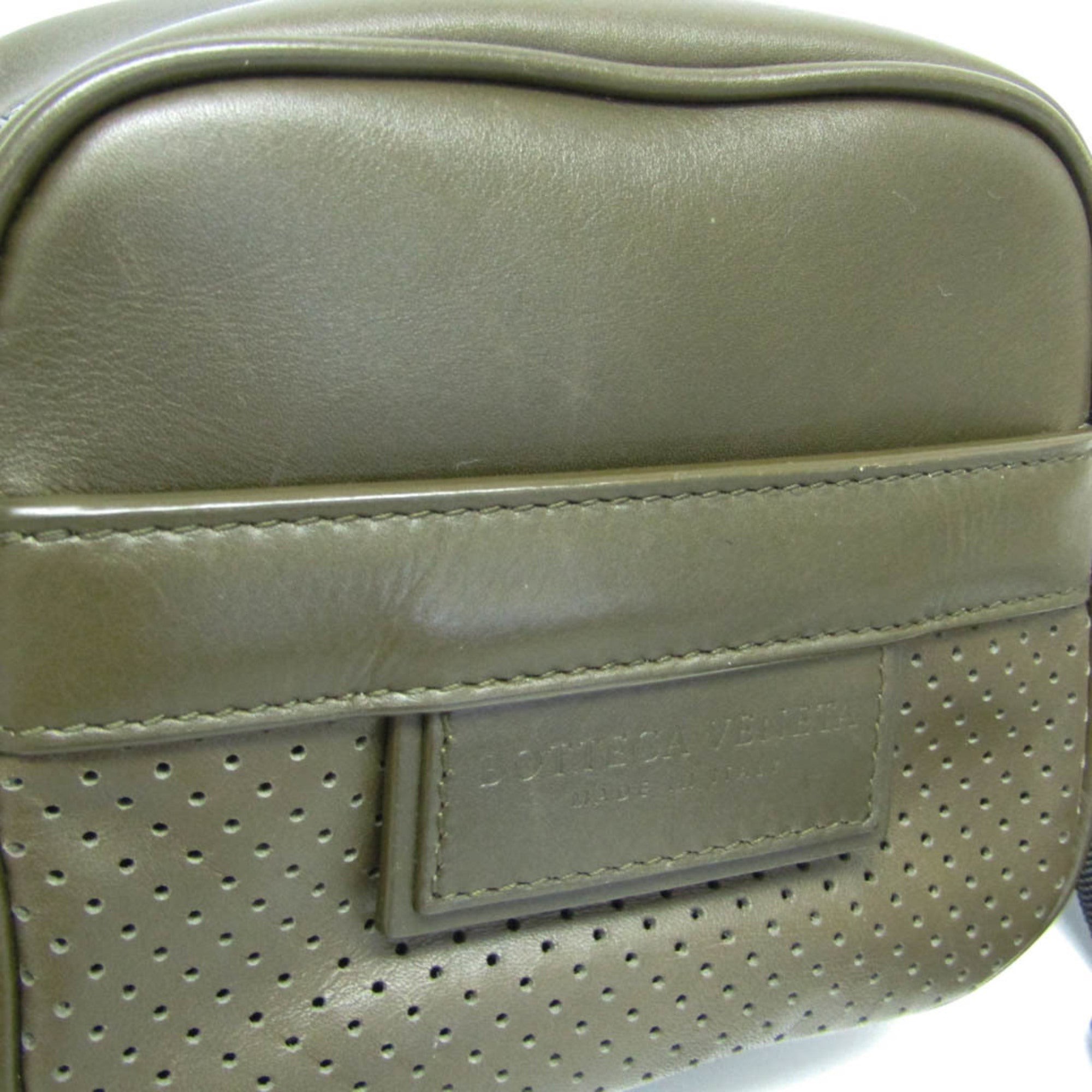Bottega Veneta Crossbody Perforated Leggero Leather Khaki Leather Shoulder Bag Bag (Pre-Owned)