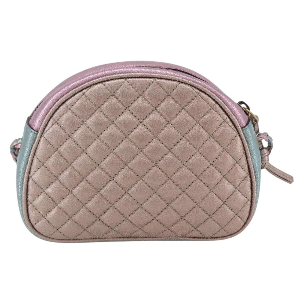 Gucci Trapuntata Camera Lambskin Blue Leather Shoulder Bag Bag (Pre-Owned)