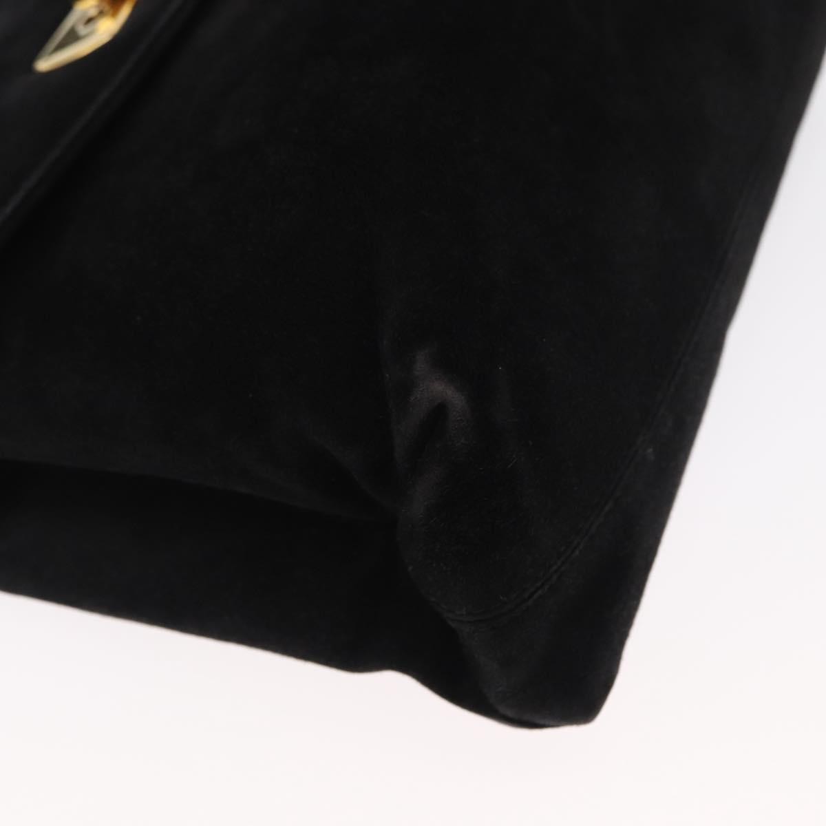 Salvatore Ferragamo Gancini Suede Black Suede Shoulder Bag Bag (Pre-Owned)
