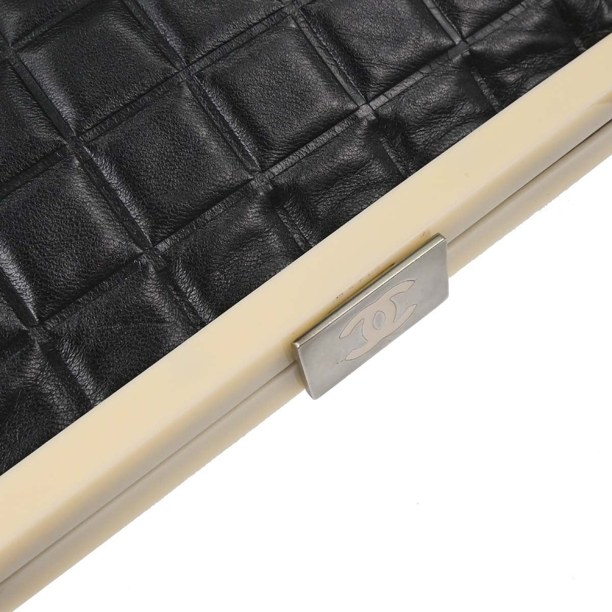 Chanel Chocolate Bar Frame Quilted Lambskin Black Leather Shoulder Bag Bag (Pre-Owned)