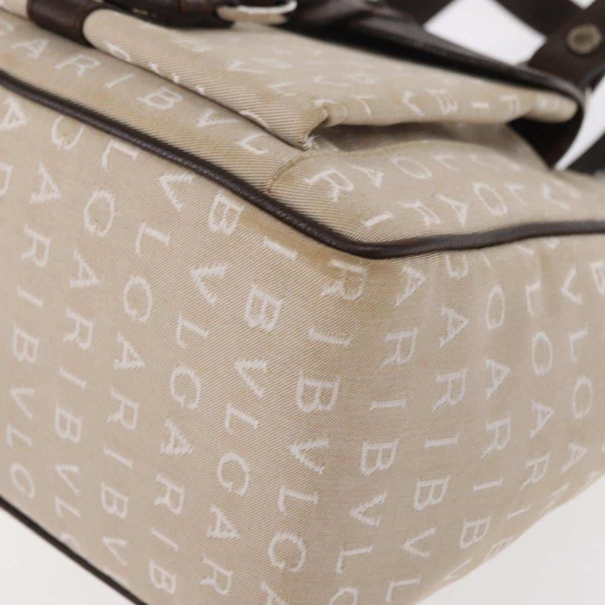 Bvlgari Logomania Canvas Beige Canvas Handbag (Pre-Owned)