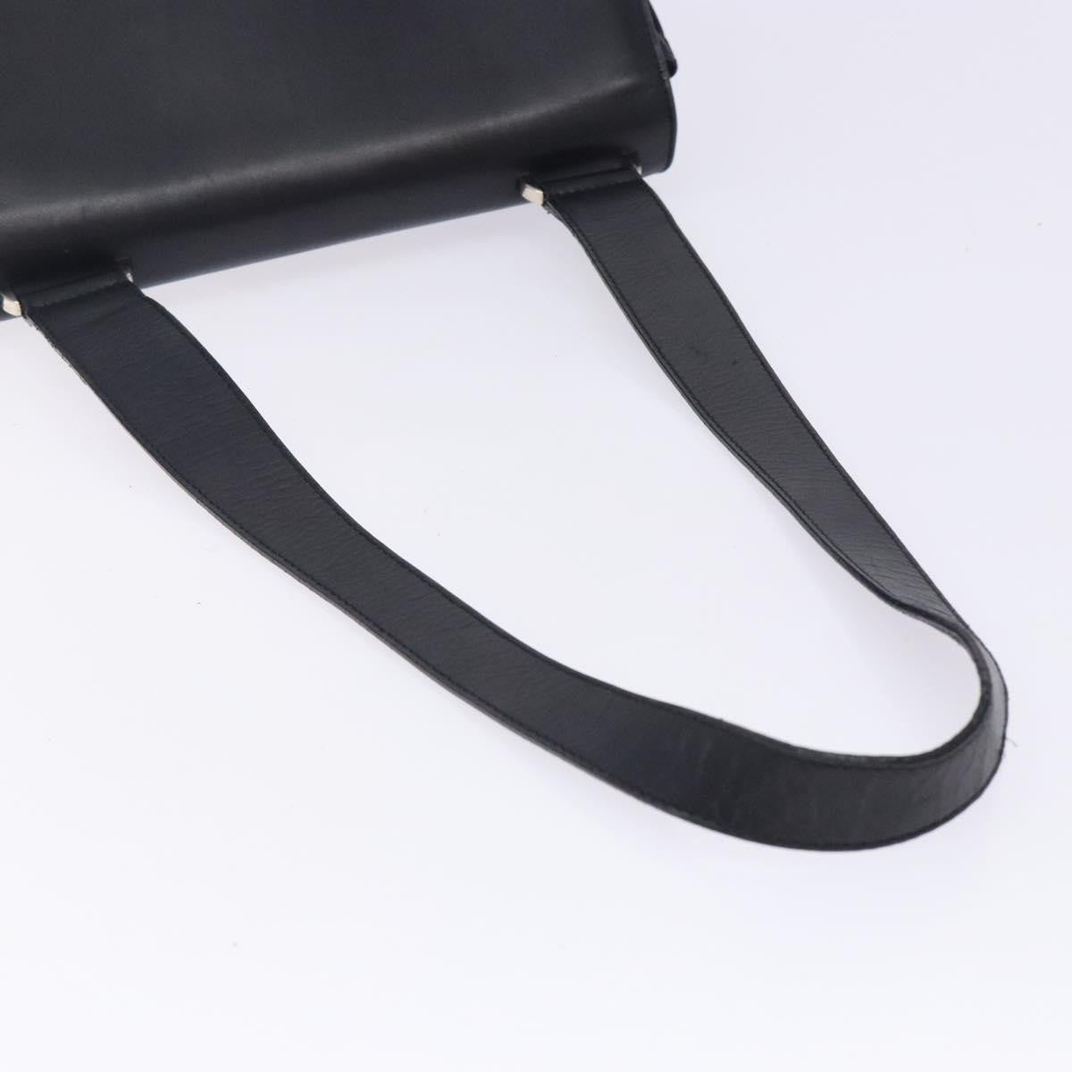 Salvatore Ferragamo Gancini Leather Black Leather Shoulder Bag Bag (Pre-Owned)