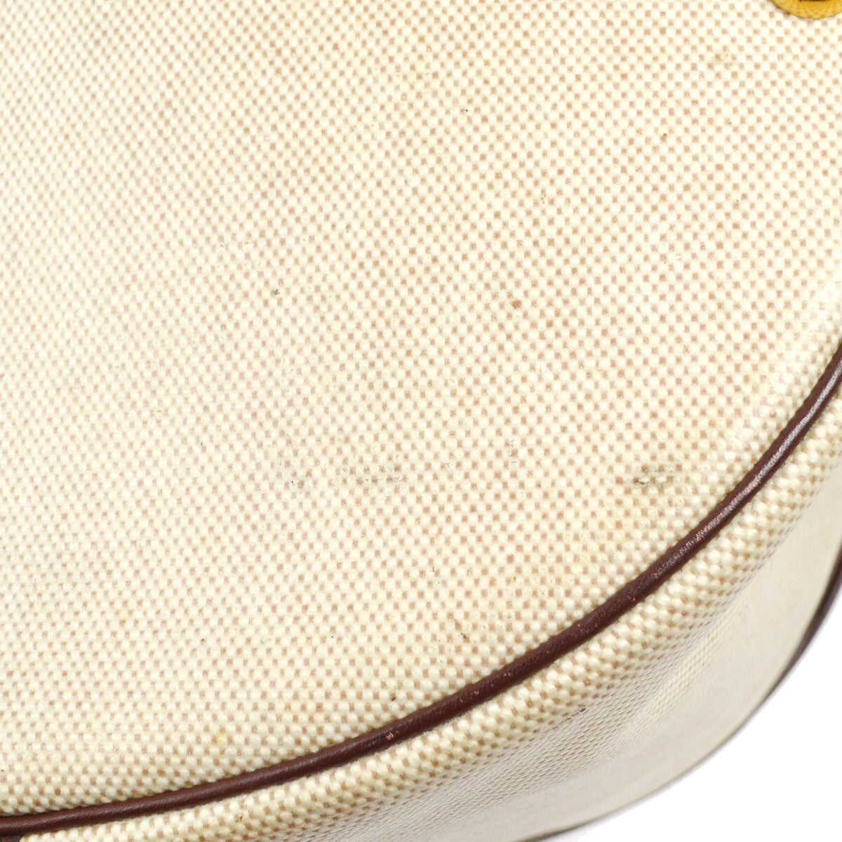 Hermes Acapulco Vanity Toile With Leather Beige Canvas Handbag (Pre-Owned)