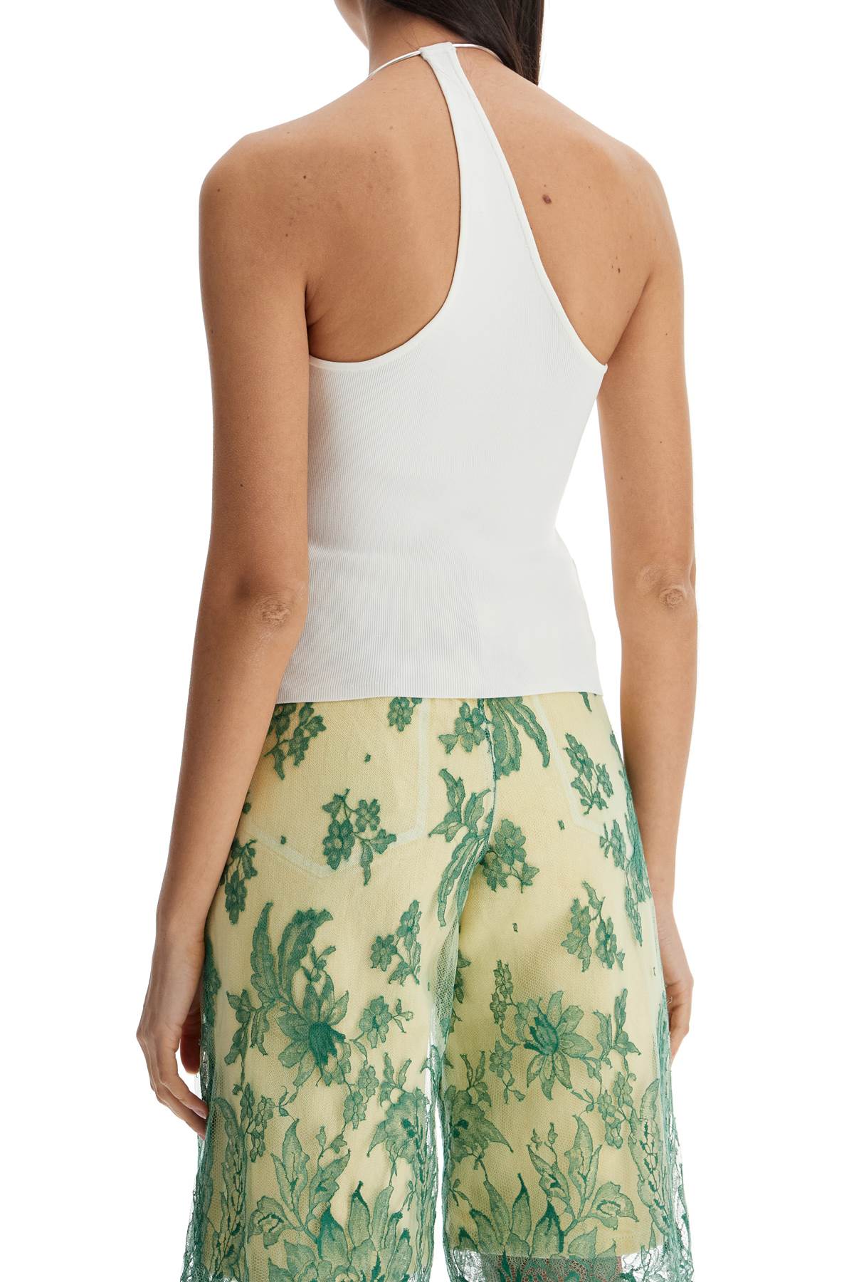 Christopher Esber Women's White Viscose Top With Pearl And V-Neck