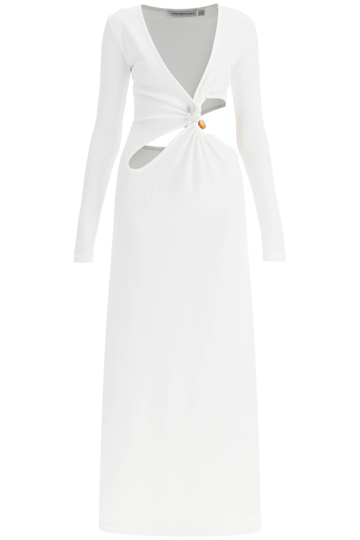 Christopher Esber Women's Long Dress With Cut Outs And Natural Stones