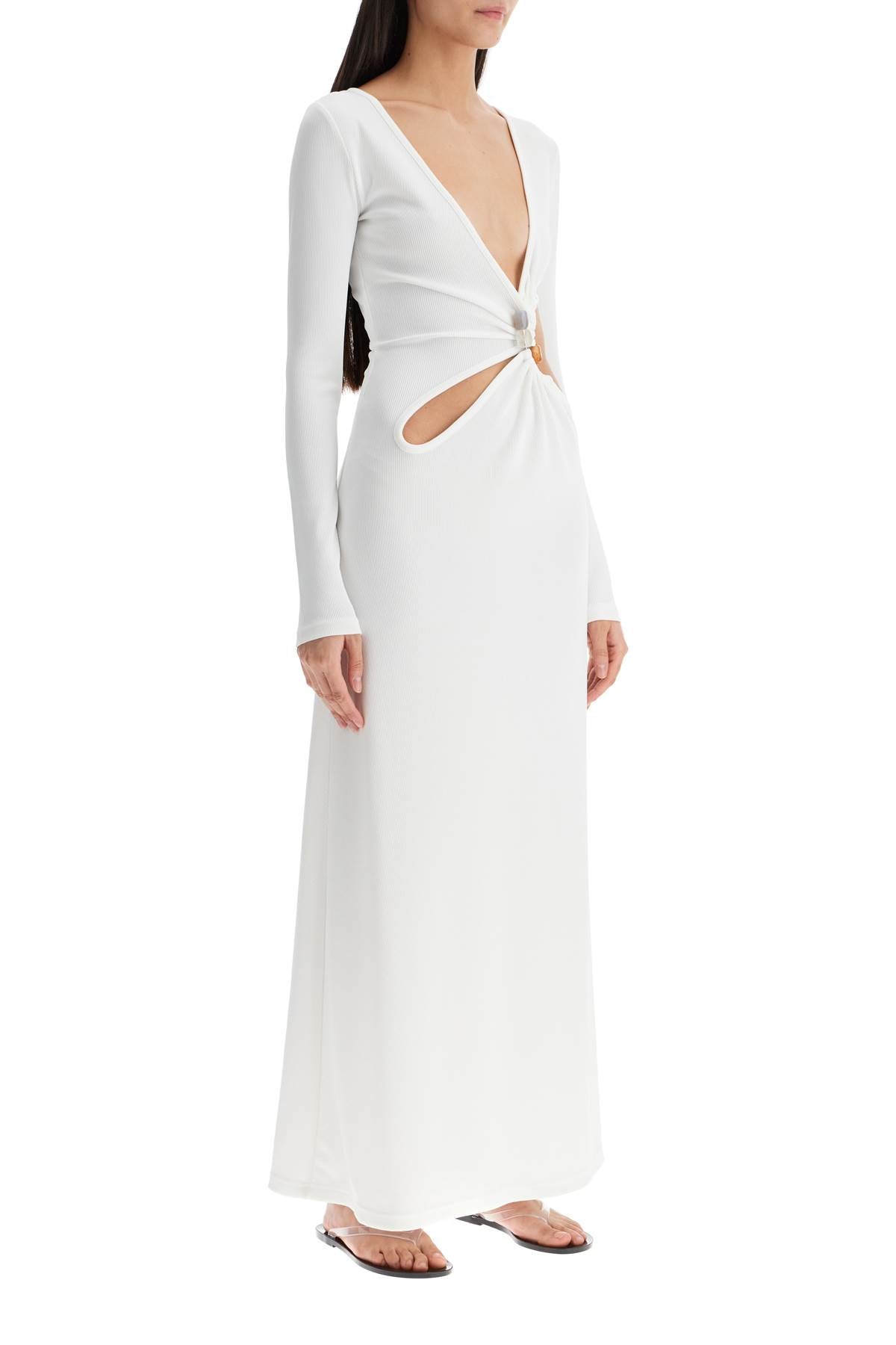 Christopher Esber Women's Long Dress With Cut Outs And Natural Stones