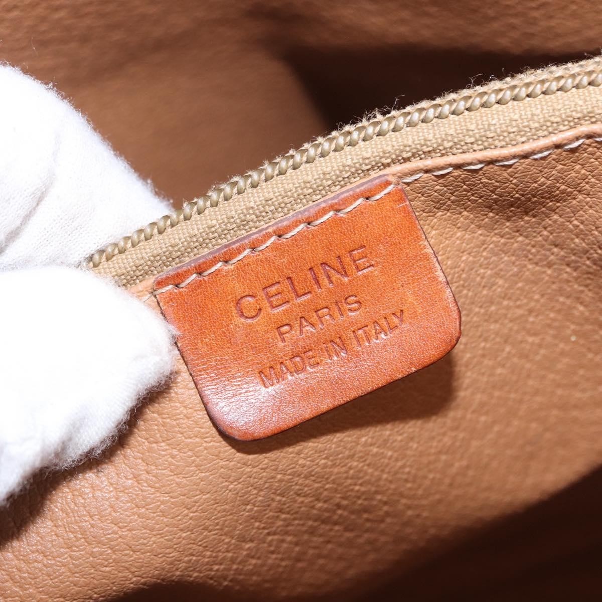 Celine Vintage Macadam Canvas Brown Canvas Handbag (Pre-Owned)