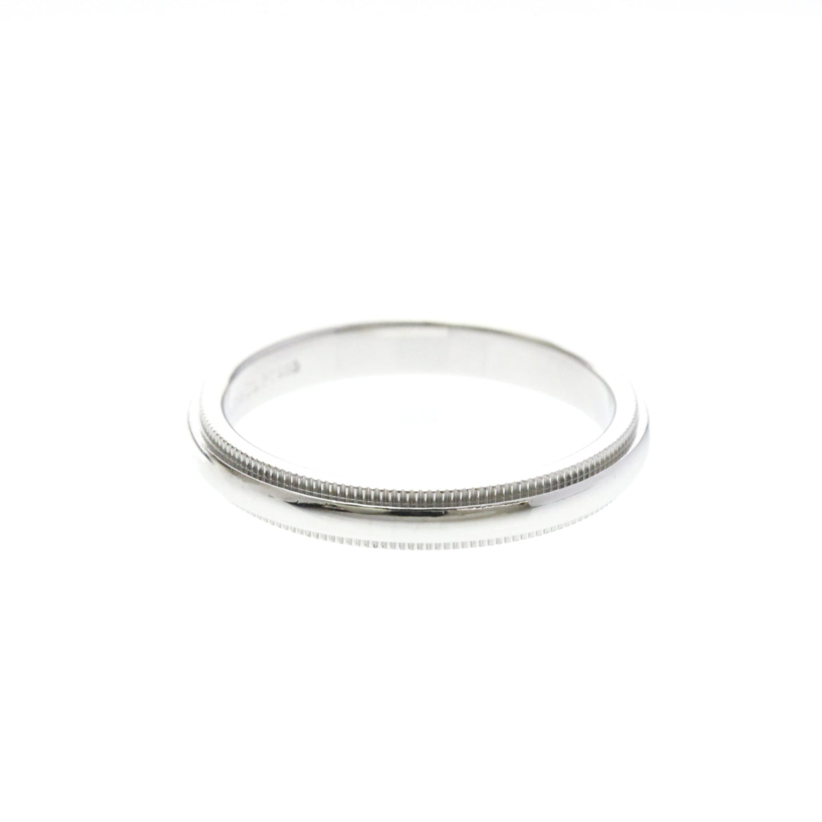 Tiffany & Co. Classic Milgrain Band Platinum Silver Platinum Ring Jewelry (Pre-Owned)