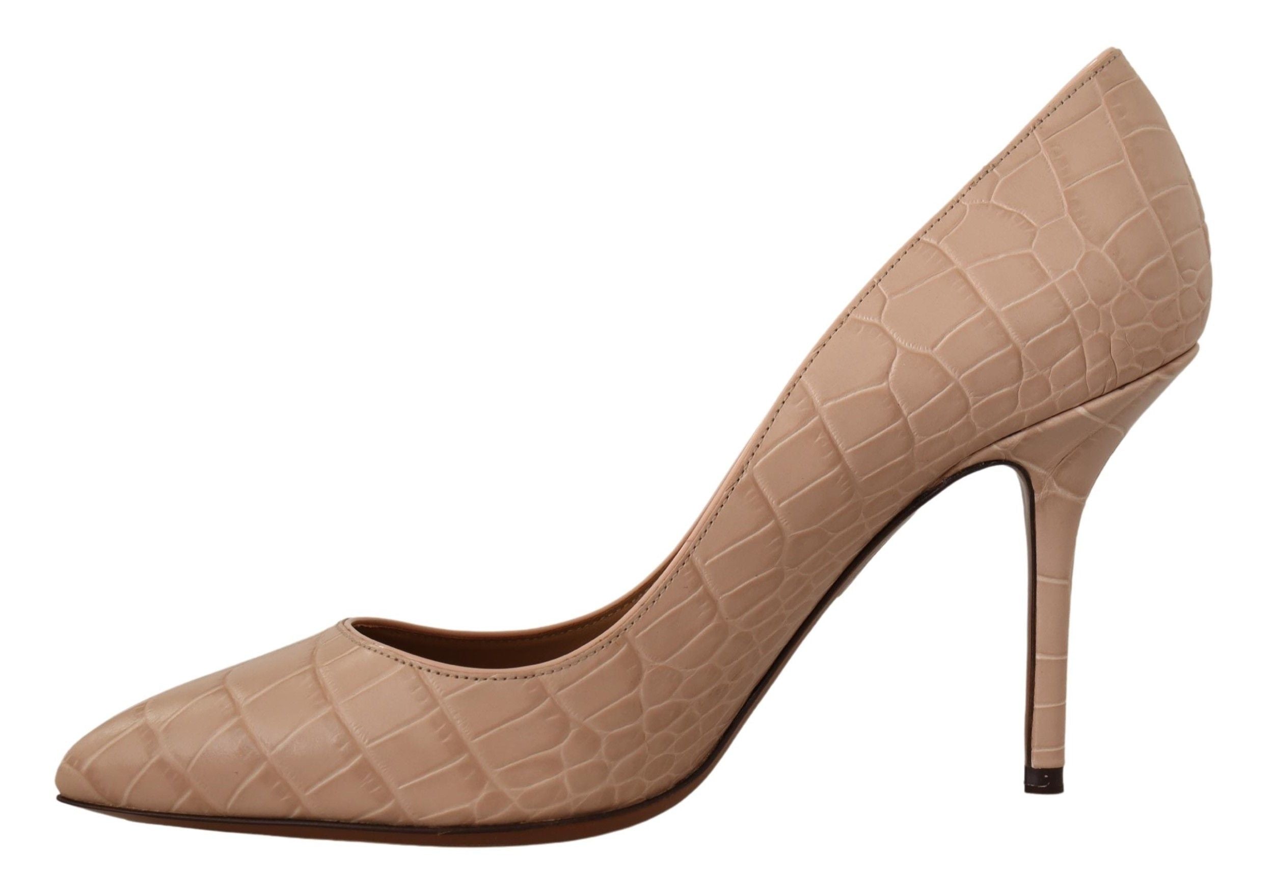 Dolce & Gabbana Beige Nude Leather BELLUCCI Heels Pumps Women's Shoes