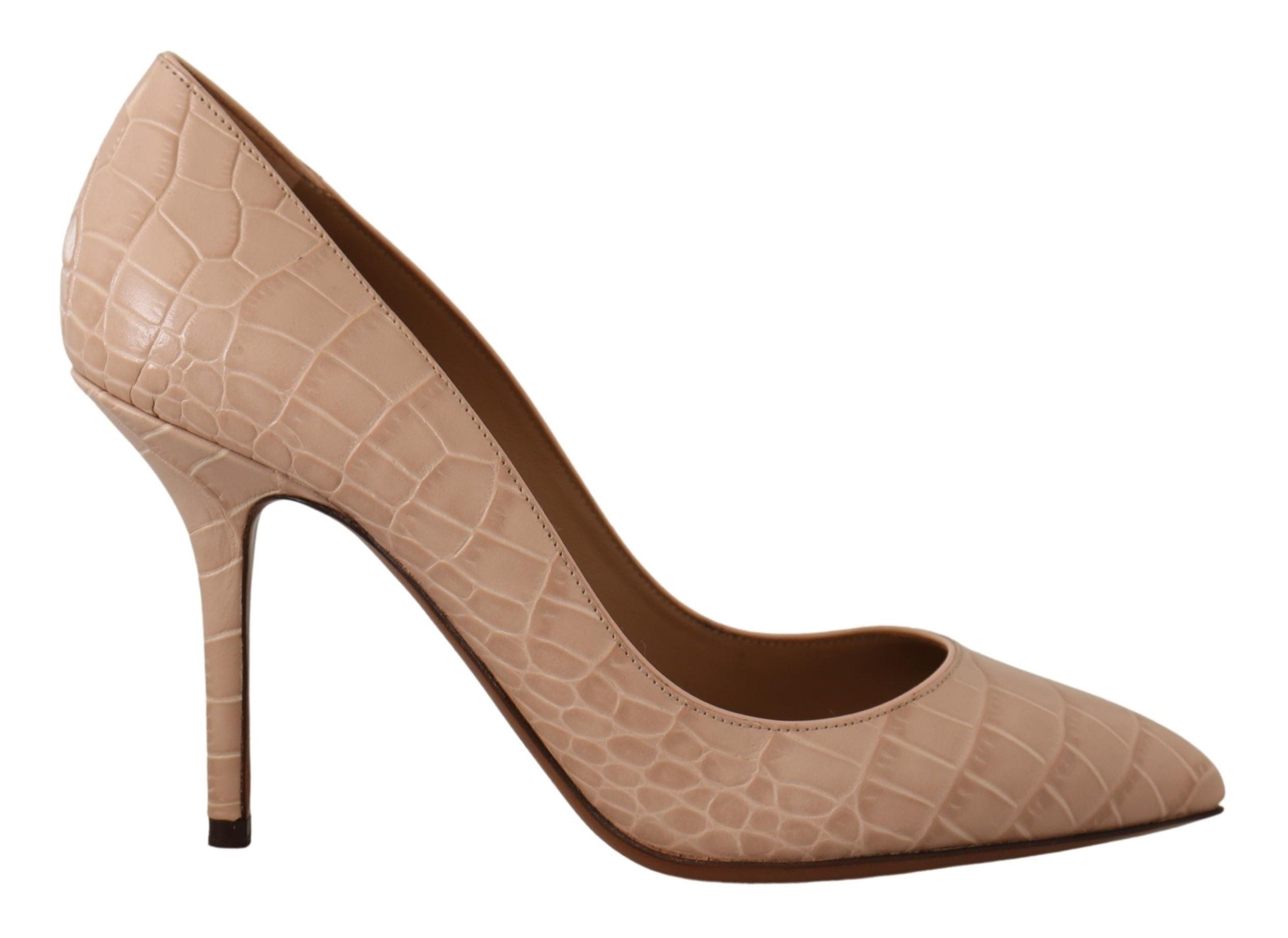 Dolce & Gabbana Beige Nude Leather BELLUCCI Heels Pumps Women's Shoes
