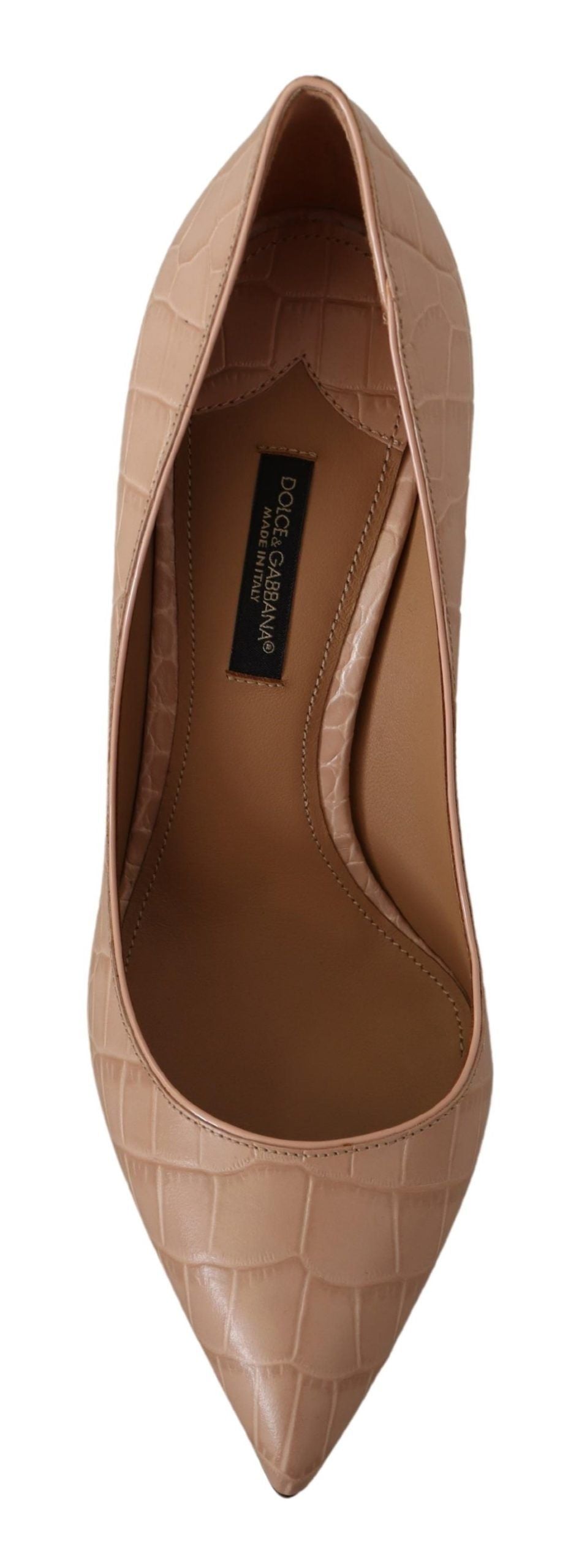Dolce & Gabbana Beige Nude Leather BELLUCCI Heels Pumps Women's Shoes