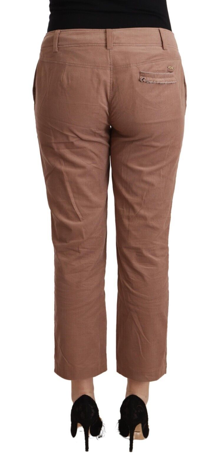 Costume National Brown Cotton Tapered Cropped Women's Pants