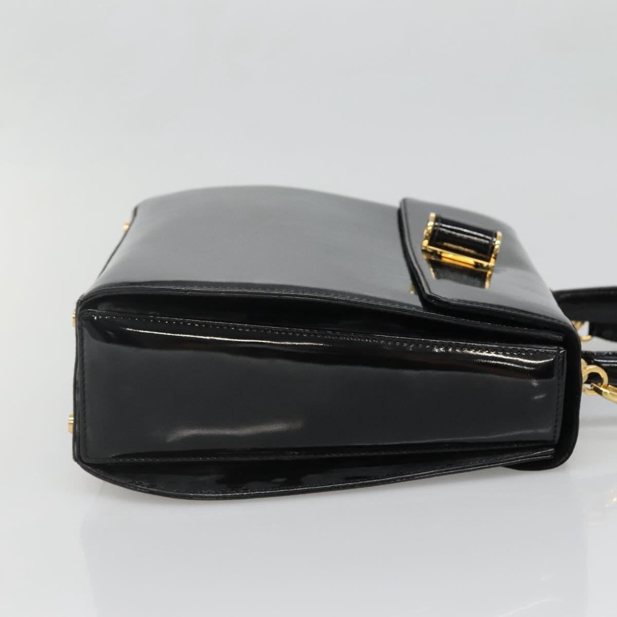 Salvatore Ferragamo Gancini Patent Leather Black Patent_Leather Shoulder Bag Bag (Pre-Owned)