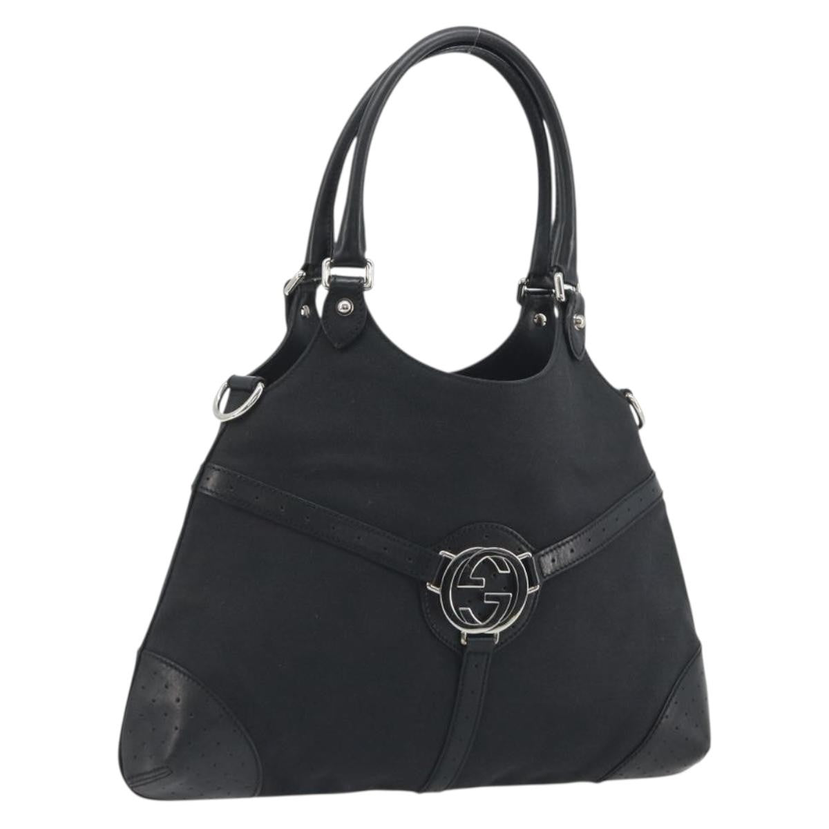 Gucci Reins Web Canvas Black Canvas Shoulder Bag Bag (Pre-Owned)