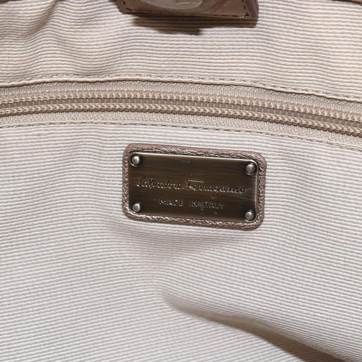 Salvatore Ferragamo Vala Leather Gold Leather Handbag (Pre-Owned)