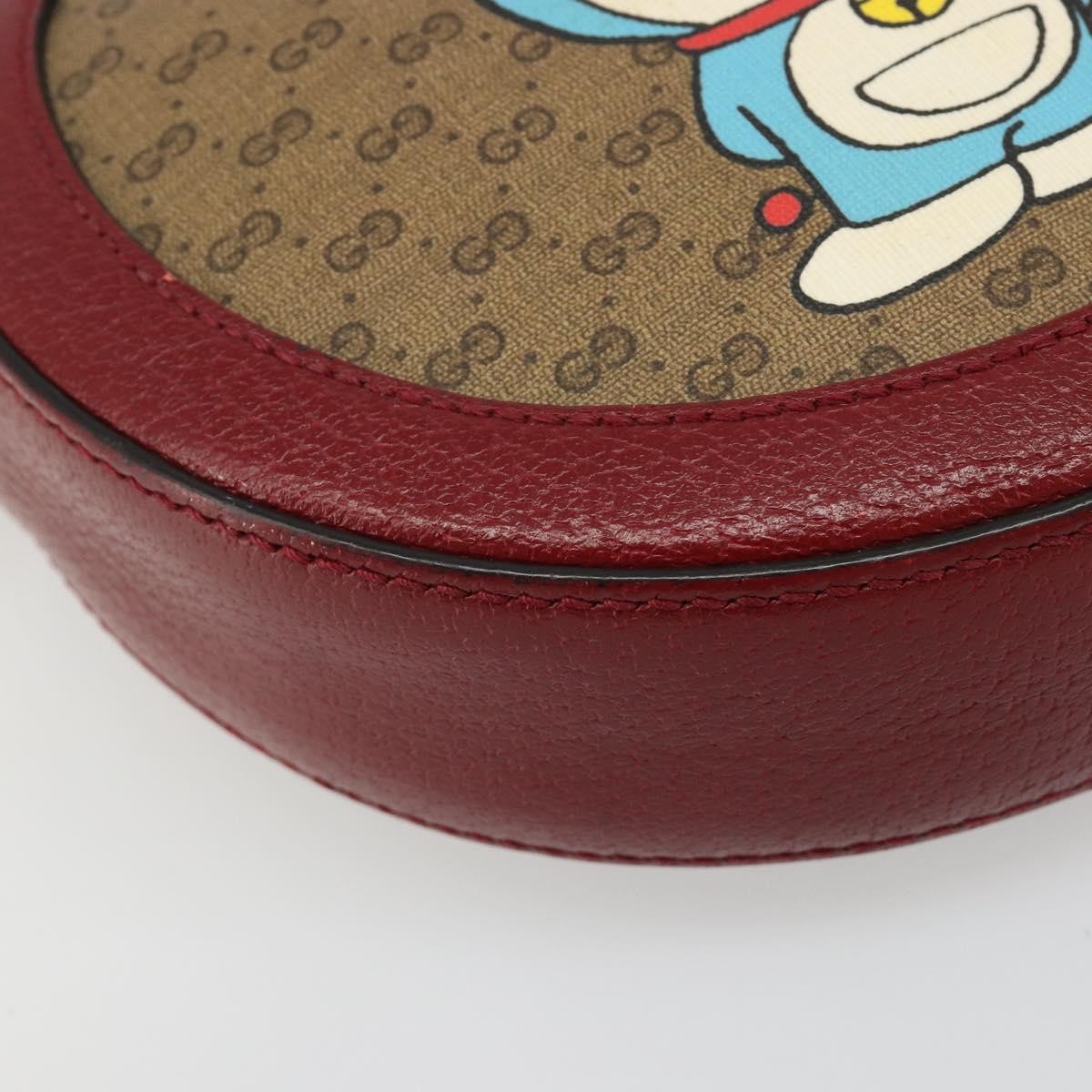 Gucci Doraemon Round Printed Mini Gg Coated Canvas Beige Canvas Shoulder Bag Bag (Pre-Owned)