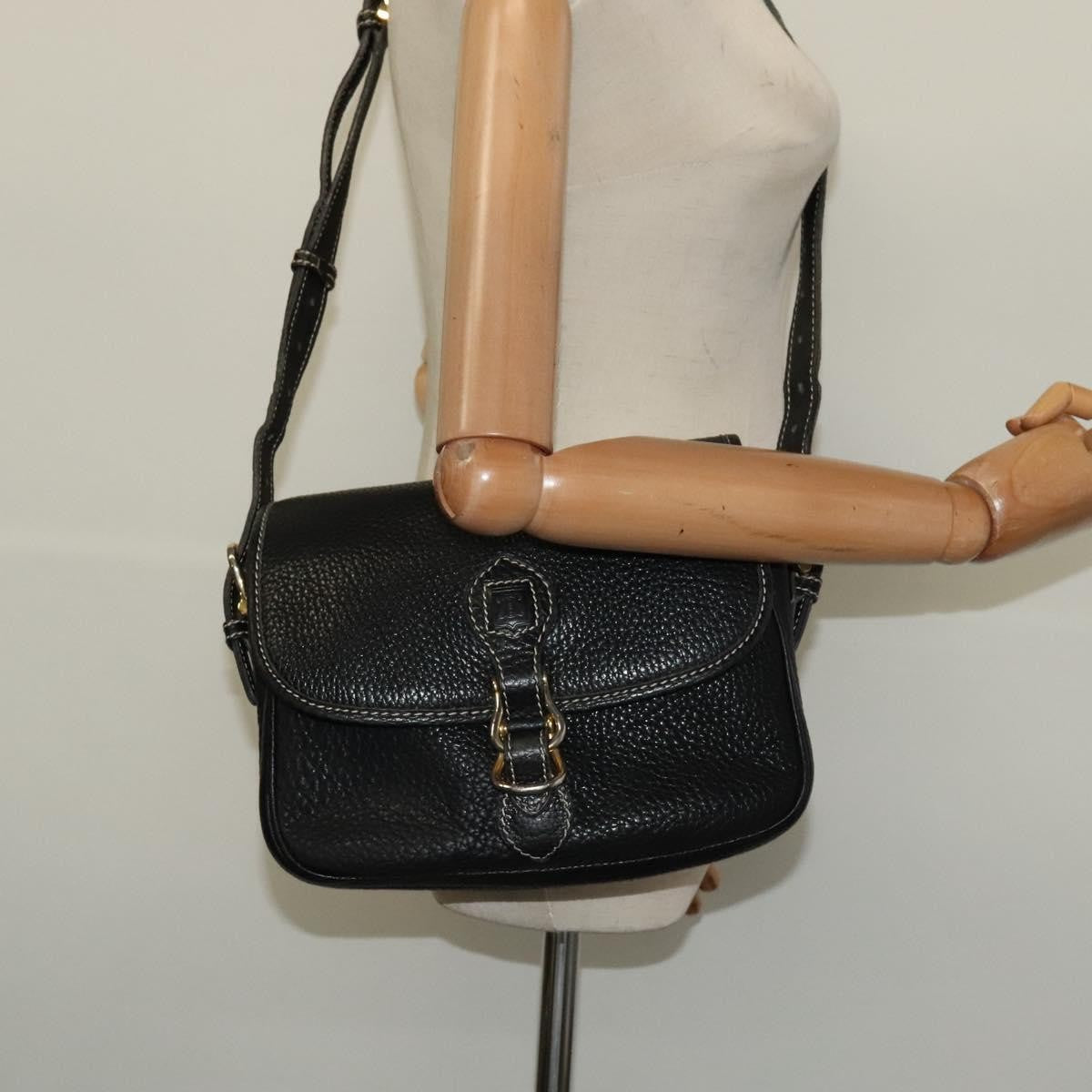 Celine Vintage Leather Black Leather Shoulder Bag Bag (Pre-Owned)