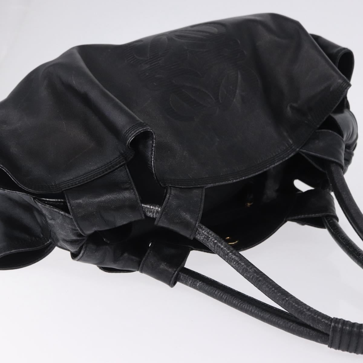 Loewe Aire Leather Black Leather Shoulder Bag Bag (Pre-Owned)