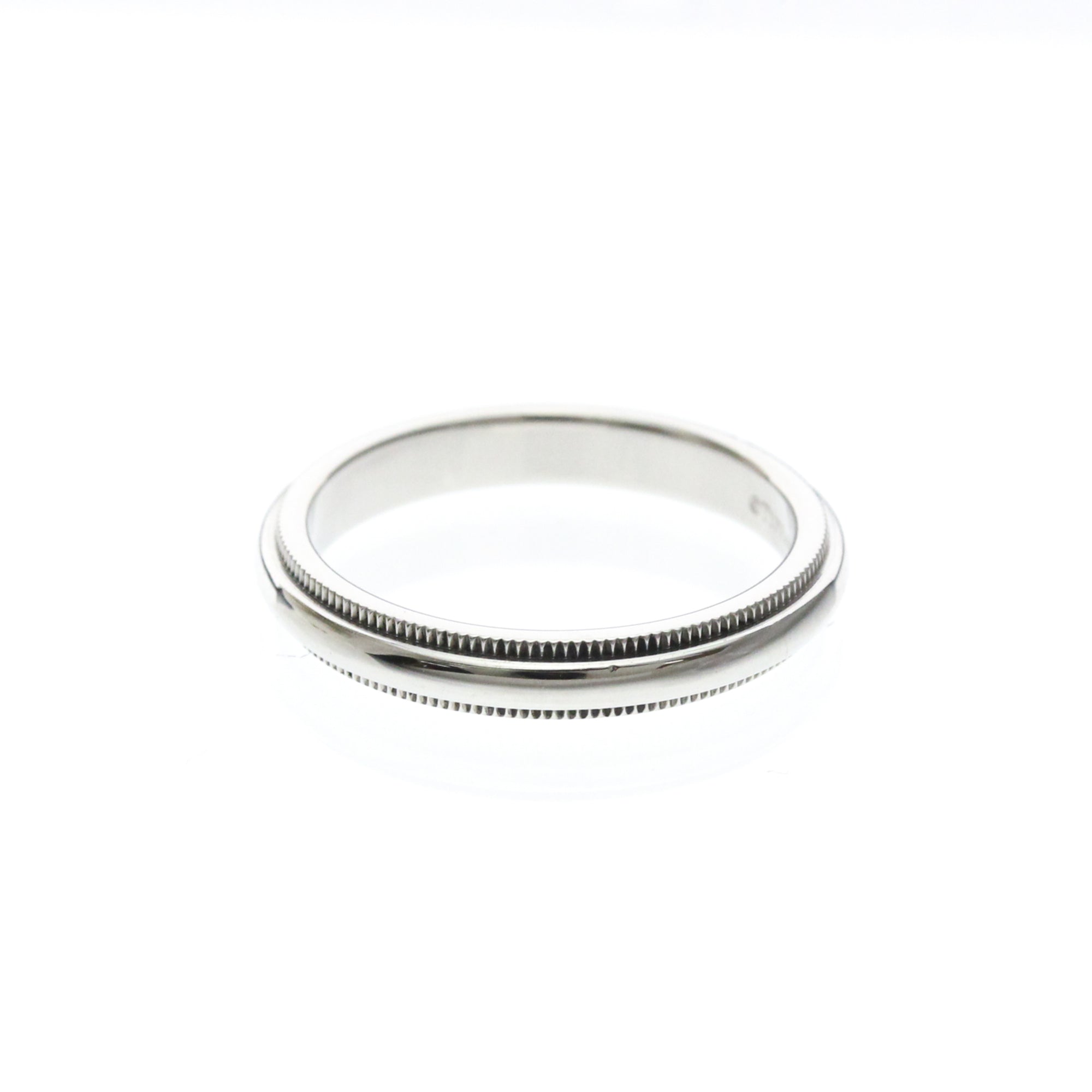 Tiffany & Co. Classic Milgrain Band Platinum Silver Platinum Ring Jewelry (Pre-Owned)