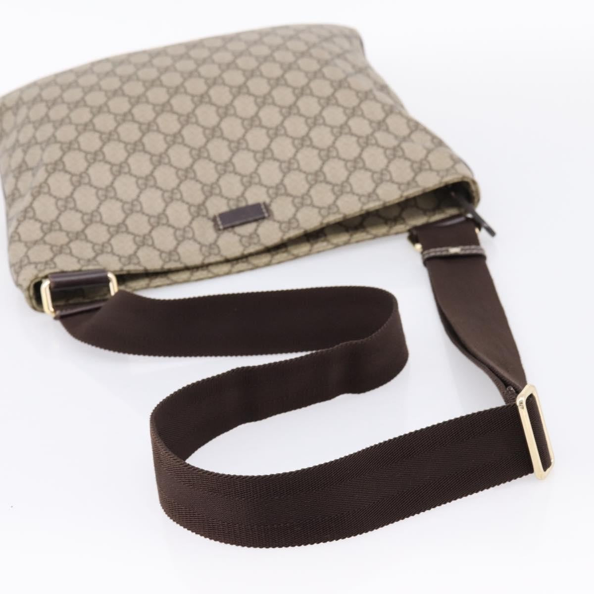 Gucci Zip Top Messenger Gg Coated Canvas Beige Canvas Handbag (Pre-Owned)