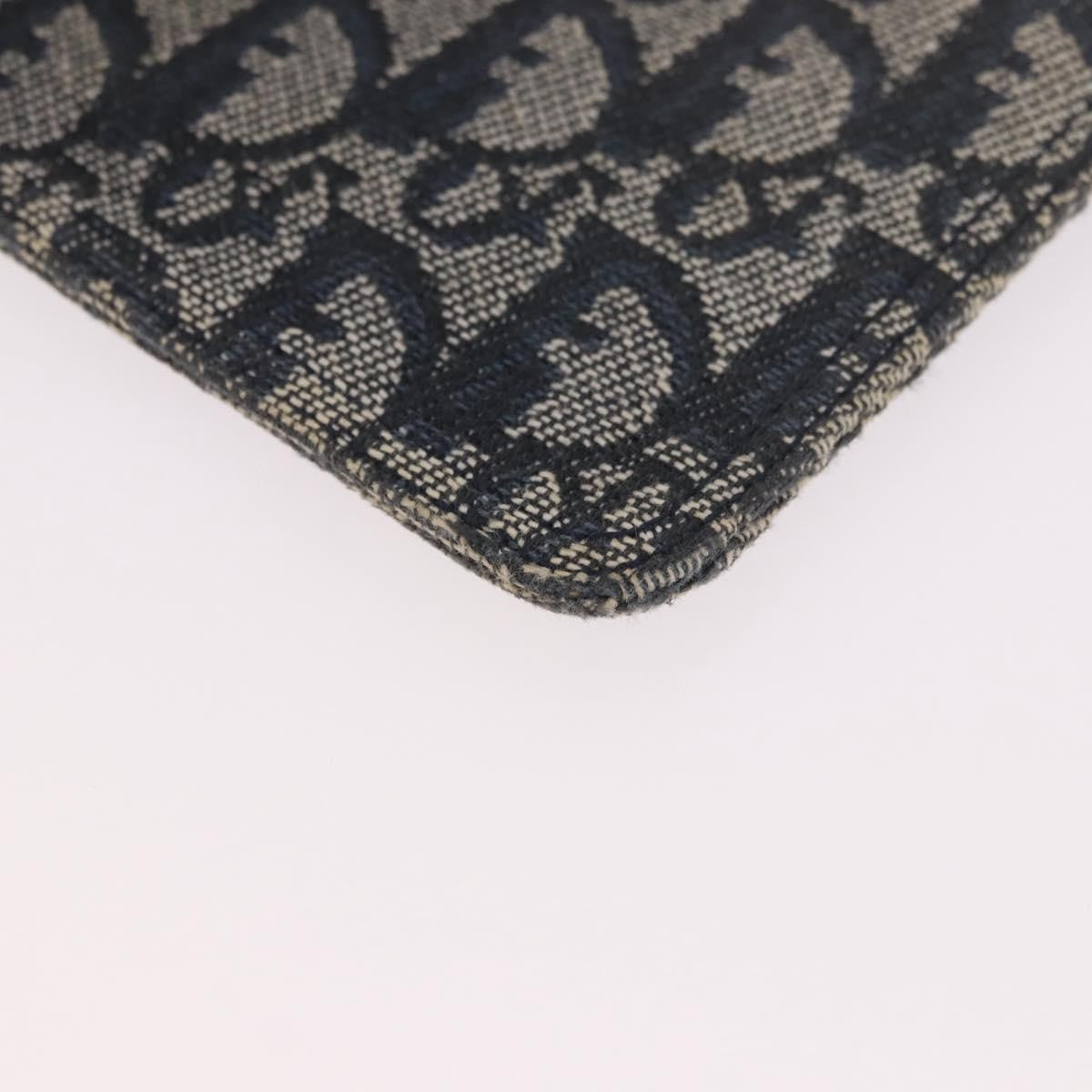 Christian Dior A5 Pouch Oblique Canvas Navy Canvas Clutche & Pouche Bag (Pre-Owned)