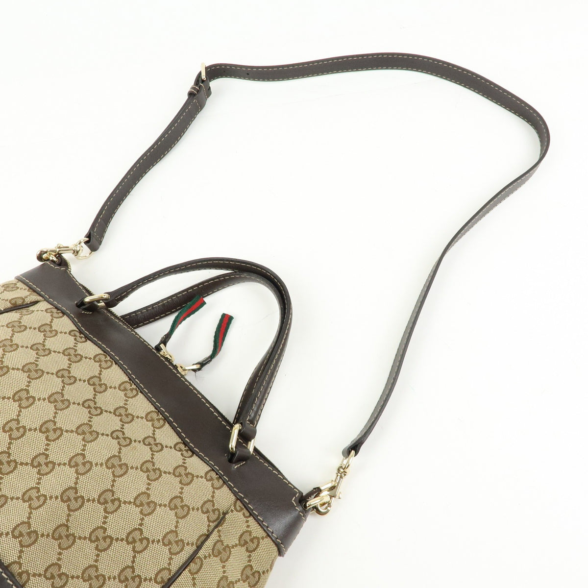 Gucci Mayfair Convertible Gg Canvas Beige Canvas Tote Bag Bag (Pre-Owned)