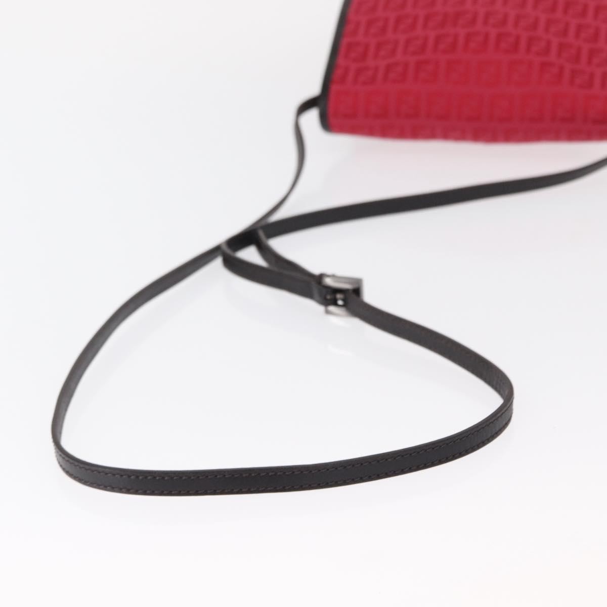 Fendi Vintage Flap Zucchino Canvas Red Canvas Shoulder Bag Bag (Pre-Owned)