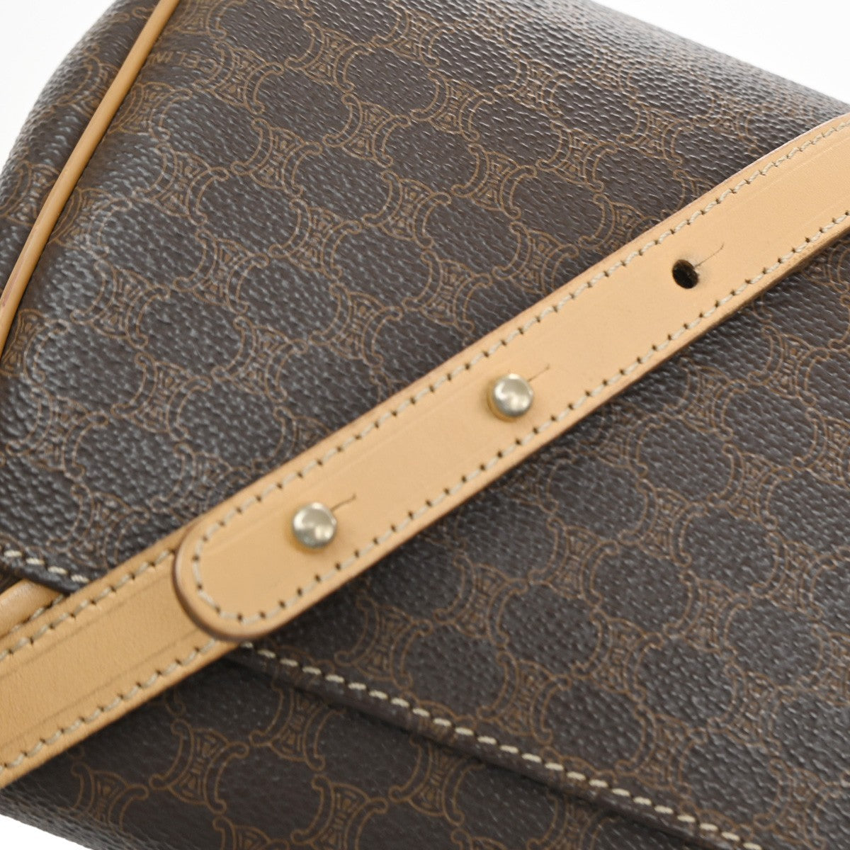 Celine Macadam Shoulder Canvas Brown Canvas Crossbody Bag Bag (Pre-Owned)