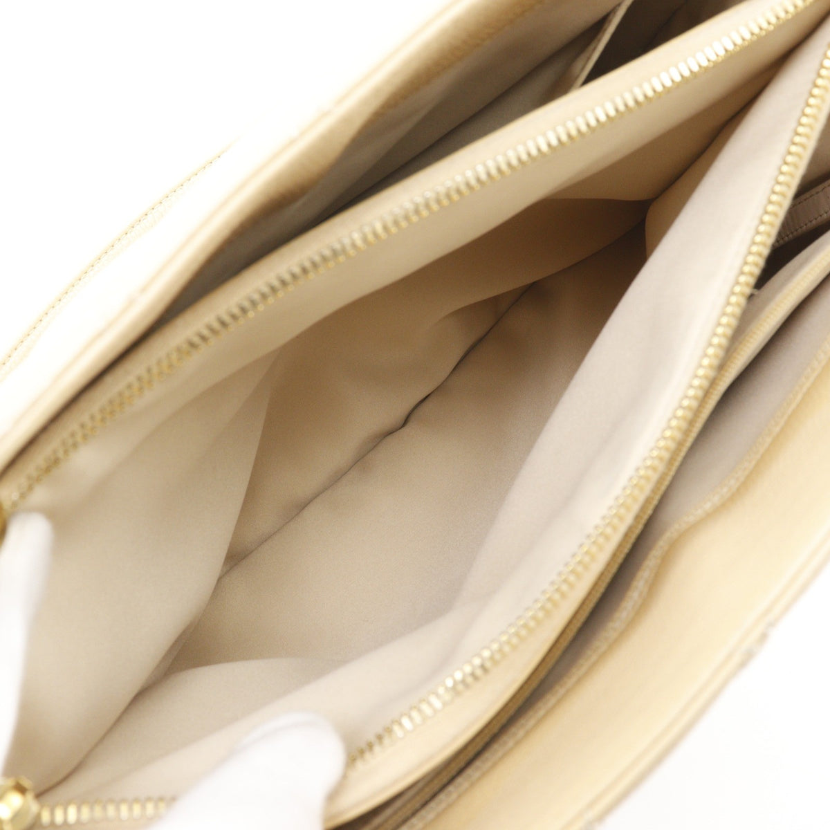 Chanel Grand Shopping Quilted Calfskin Beige Leather Tote Bag Bag (Pre-Owned)