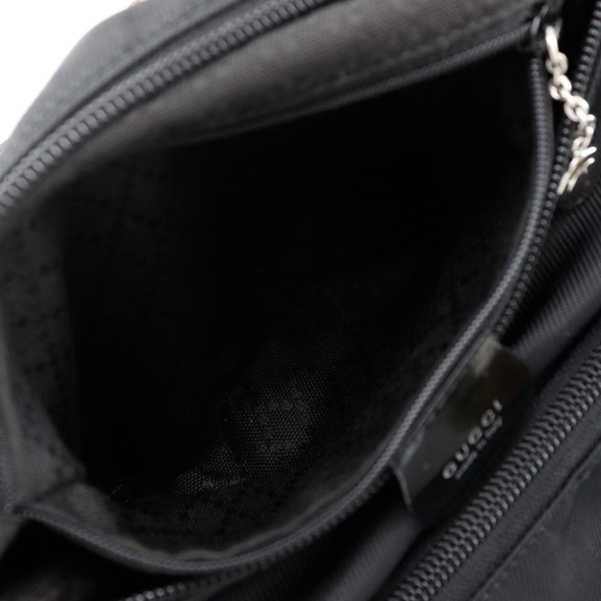 Gucci Sherry Bamboo Nylon Black Nylon Shoulder Bag Bag (Pre-Owned)