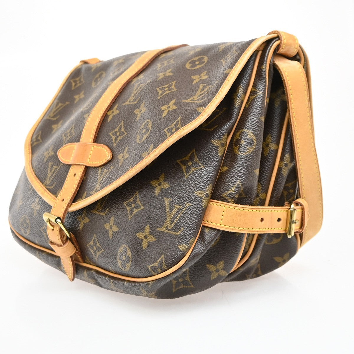 Louis Vuitton Saumur Monogram Canvas Brown Canvas Shoulder Bag Bag (Pre-Owned)