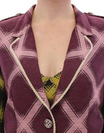 House of Holland Chic Purple Checkered Jacket Women's Blazer