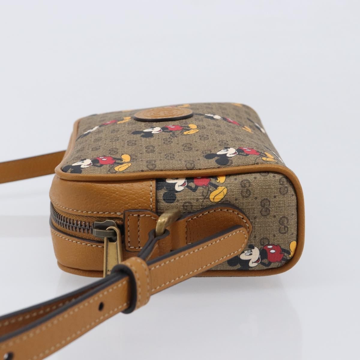 Gucci Disney Mickey Mouse Printed Mini Gg Coated Canvas Beige Canvas Backpack Bag (Pre-Owned)