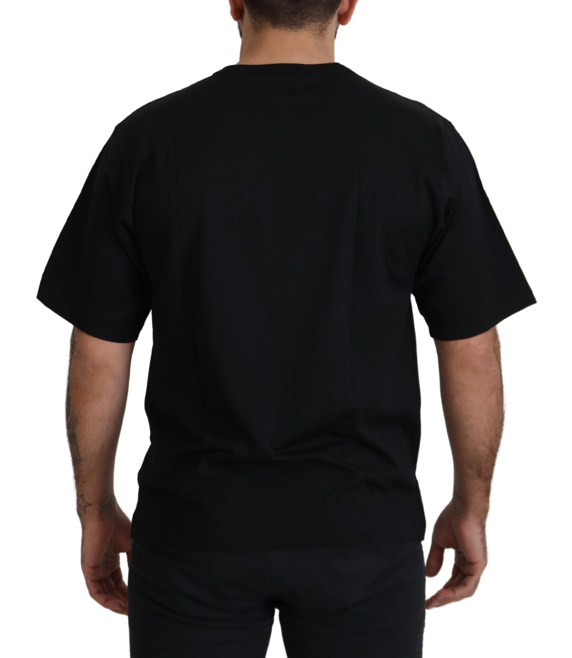 Dolce & Gabbana Black Gold STAR Crown DG Cotton Crewneck Men's T-shirt