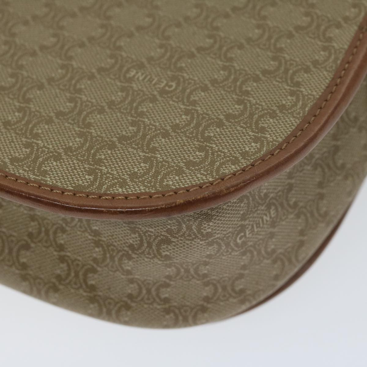 Celine Vintage Macadam Canvas And Leather Beige Canvas Shoulder Bag Bag (Pre-Owned)