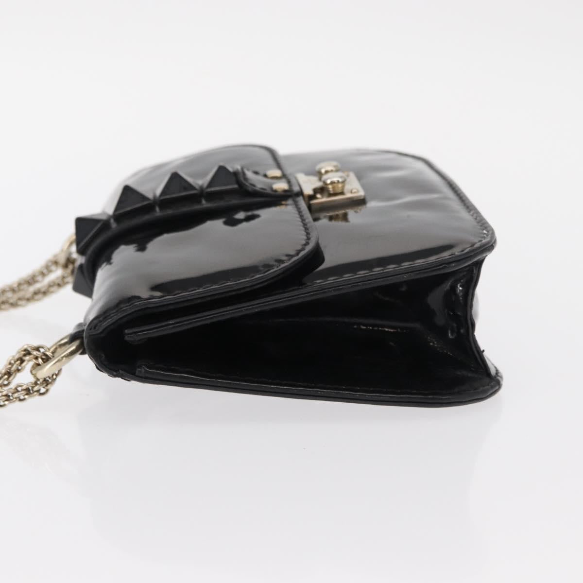 Valentino Garavani Glam Lock Patent Black Patent_Leather Shoulder Bag Bag (Pre-Owned)