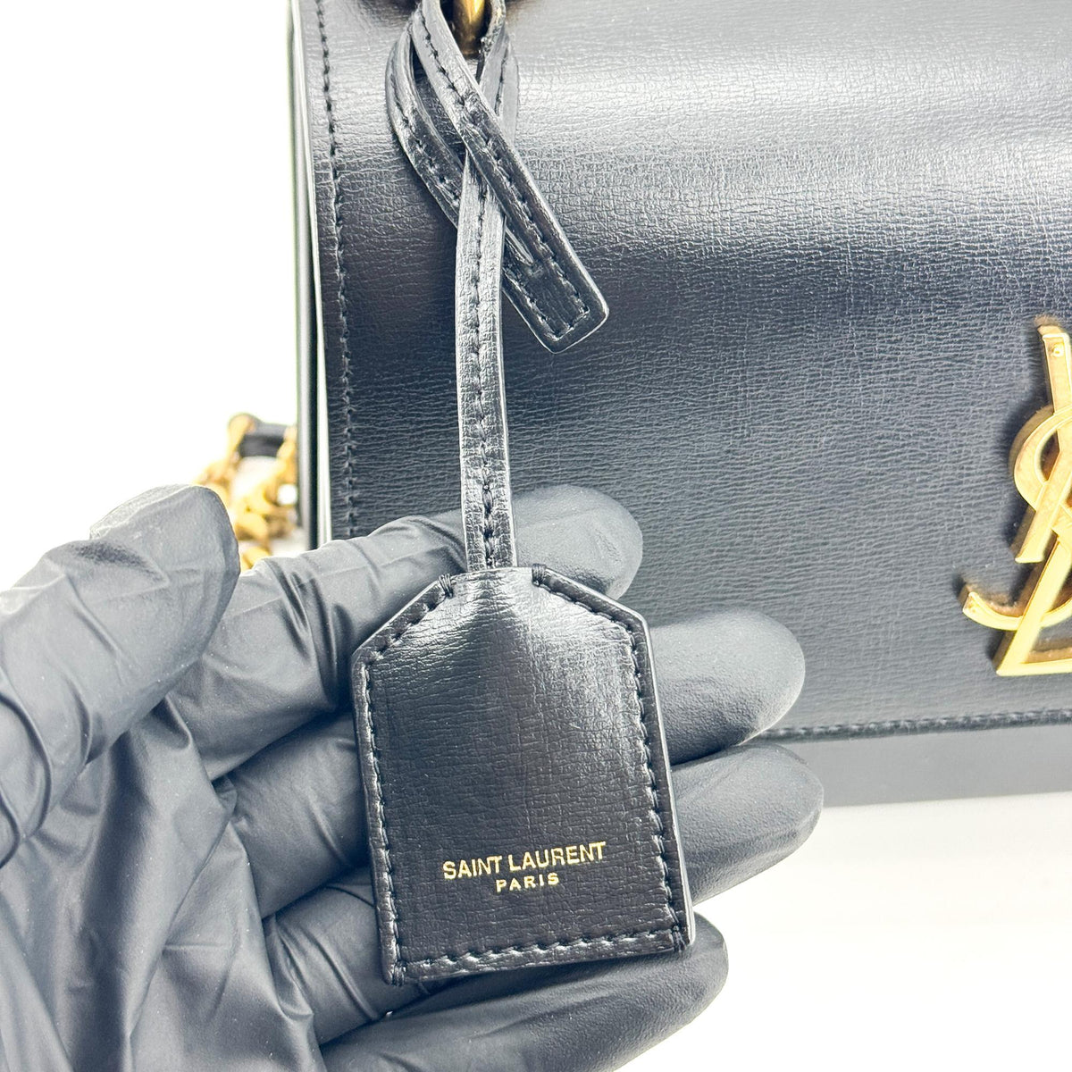 Saint Laurent Sunset Leather Black Calfskin Crossbody Bag Bag (Pre-Owned)