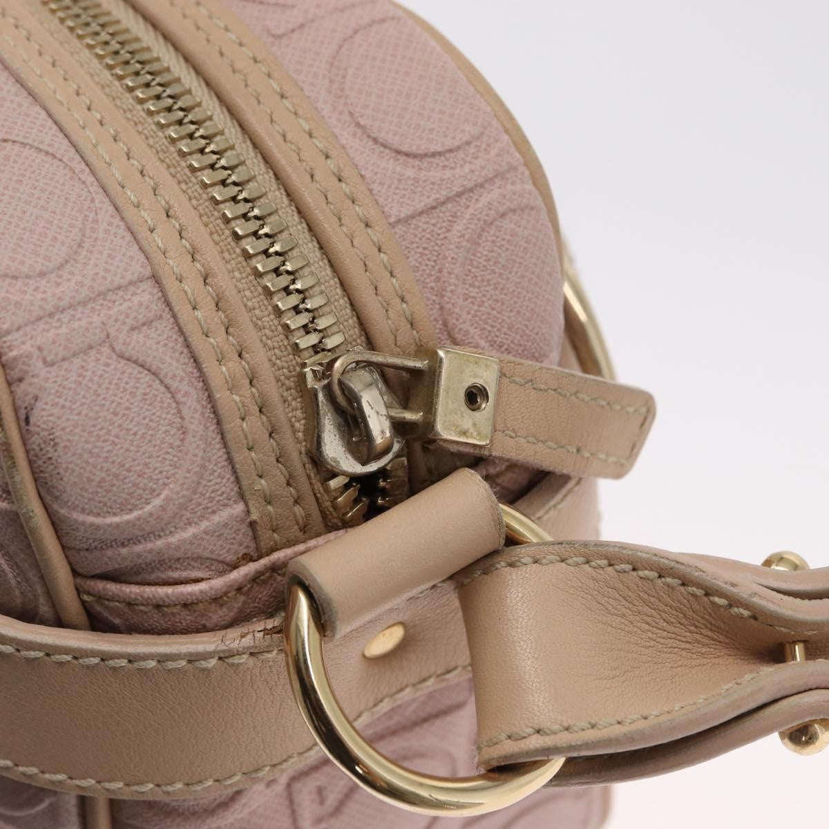 Salvatore Ferragamo Gancini Leather Pink Leather Shoulder Bag Bag (Pre-Owned)
