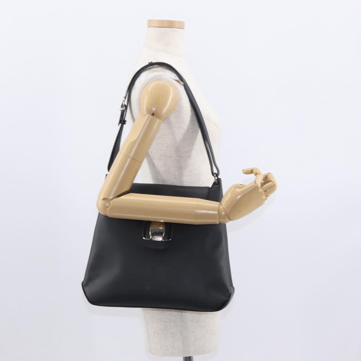 Salvatore Ferragamo Vala Leather Black Leather Shoulder Bag Bag (Pre-Owned)